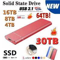 ความเร็วสูงแบบพกพา SSD 500GB 1TB ฮาร์ดไดรฟ์ภายนอก Type-C USB3.1 2TB 4TB 6TB 8TB 16TB SSD Storage HD Hard Disk สำหรับแล็ปท็อป