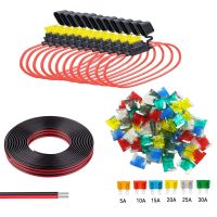 66pcs 16 AWG Fuse Holder ATC/ATO in-Line Automotive Blade Fuse Holder with Car Fuses 5A -30A and 3.2Ft 2 Pins Electric Wire