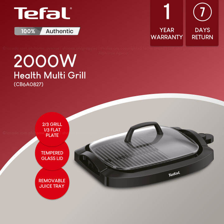 Tefal 2000W Health Multi Electric Smokeless Grill with Nonstick Coating Surface and Removable