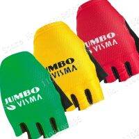 TDF Jumbo Visma Team 2023ถุงมือครึ่งนิ้วแบบเจลสีเหลืองสีแดงสีเขียวถุงมือปั่นจักรยานสำหรับผู้ชายขนาดเท่ากัน M-XL Guante Ciclismo Gant Cyclisme