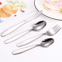 1 ชุด KIDS ช้อนส้อมสแตนเลสสีทอง ชุดครัว อุปกรณ์เสริม ช้อนและส้อม ชุดอาหารเย็น Flatware สำหรับเด็ก