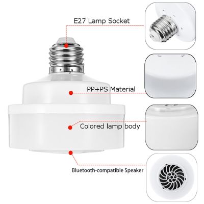 100-240V Bluetooth-compatible Music Light Bulb LED Lamp Smart Wireless Speaker