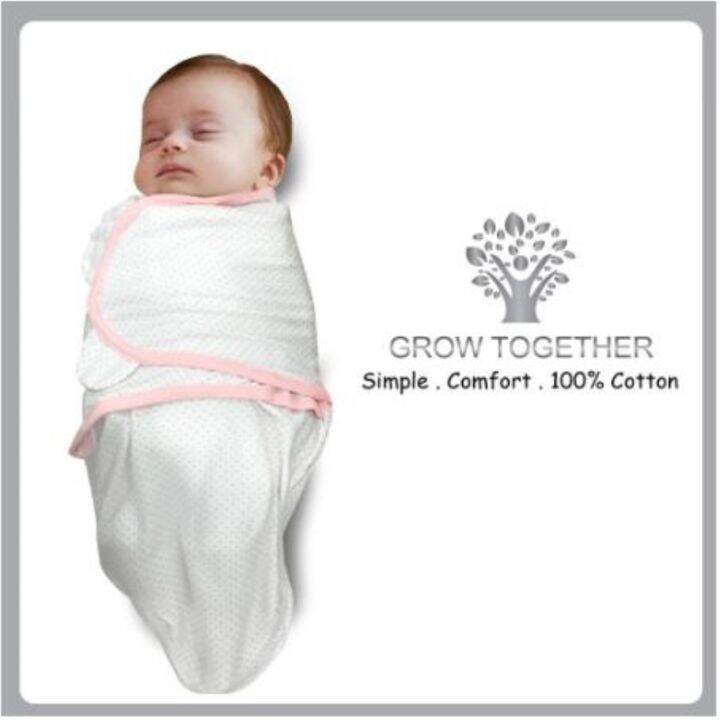 GROW TOGETHER ผ้าห่อตัวเด็กแรกเกิด Baby Swaddle Cotton Lazada.co.th
