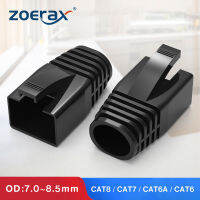 ZoeRax 50ชิ้น RJ45อีเทอร์เน็ตสายเคเบิลเครือข่ายบรรเทาความเครียดบูทตัวเชื่อมต่อสายเคเบิลครอบคลุมปลั๊กสำหรับ CAT8 CAT7 CAT6A (OD: 7.0Mm ~ 8.5Mm)