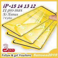 ฟิล์มกันรอย 3PCS for iPhone 14 15 Pro Max 14 Plus 13 12 11 Xr XsMax 7 + 8Plus ฟิล์มกระจกiPhoneแบบเต็มจอ