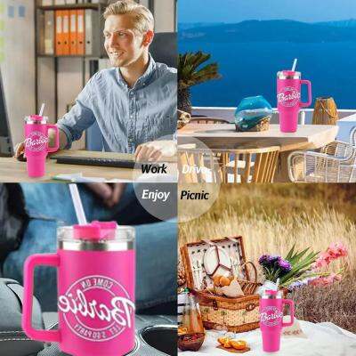 40oz Barbie Thermos Mug 304 Stainless Steel Pink Thermos Mug C1G0