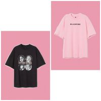 เสื้อยืดพิมพ์ลายพรีเมี่ยม H&amp;M X Blackpink Printed Tshirt qIpH