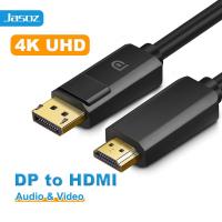 Jasoz Display Port to HDMI 4K 30Hz DP to HDMI Video Audio Converter for PC PS4 Laptop HDTV Projector DP to HDMI Cable Adapter Adapters Adapters