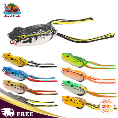 Jierui ตกปลาลอยน้ำเหยื่อกบจำลองการค้าเหยื่อ Crankbait เหยื่อแบบนิ่มเทียมสำหรับปลากะพง Walleye Pike Muskfish ปลาคาร์พปลาเทราท์