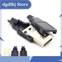 Dgdfhj Shop 10pcs 3 in 1 Type A Male 2.0 USB Socket Connector 4 Pin Plug With Black Plastic Cover Solder Type DIY Connector