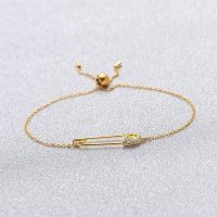 Swarovski Outlet Discount Gold Paperclip Paperclip Pull-Out Personalized Bracelet Womens Crystal Bracelet 【SSY】