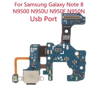 【☄New Arrival☄】 anlei3 สำหรับ Samsung Galaxy Note 8 N9500 N950u N950f N950n แท่นชาร์จขั้วต่อ Usb สายเคเบิลงอได้พอร์ตที่ไมค์ยูเอสบี