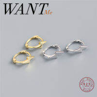 WANTME จริง925เงินสเตอร์ลิง Minimalist Mini Lightning Ear Buckle สำหรับผู้หญิงเกาหลีผู้ชาย Rock Hoop ต่างหู Original Jewelry