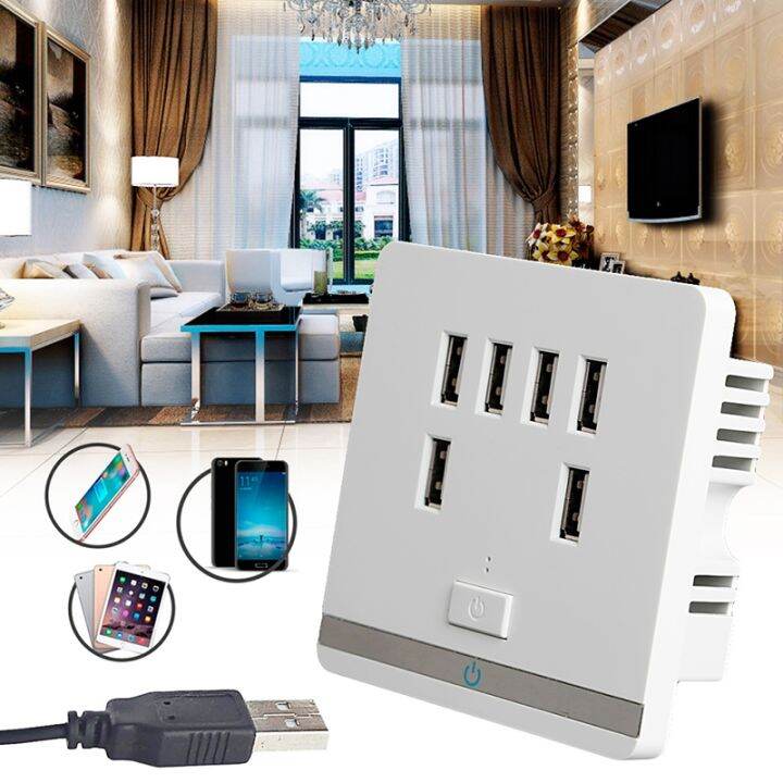 new-popular89-3-4a-6พอร์ต-usb-ที่ชาร์จติดผนังโซลาแผงซ็อกเก็ต-switch110-220v