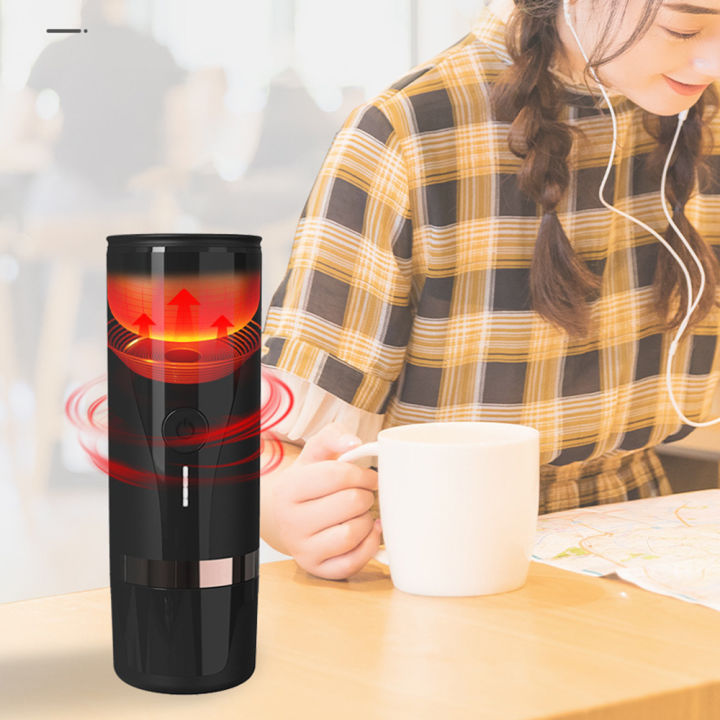 เครื่องชงกาแฟแบบพกพาสมาร์ทไร้สายความร้อนเครื่องชงกาแฟท่องเที่ยวกลางแจ้งผงกาแฟแคปซูลไฟฟ้าถ้วยน้ำร้อน