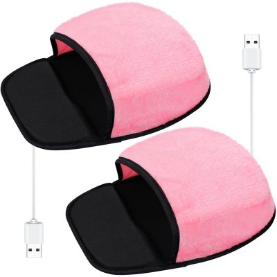 Heated Mouse Pad USB Heating Mouse Mats for Computer Laptop Mice Pads Accessories 2Pcs Pink