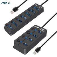 MZX 7/4พอร์ตฮับ USB 3.0 2.0 Multi-Hub เครื่องแยกอเนกประสงค์3 0 Extension หลาย Expander Adapter Concentrator แต่ละพอร์ตที่มีสวิตช์