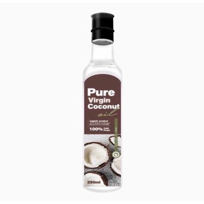 รุ่นเดิม    pure virgin coconut oil น้ำมันมะพร้าวสกัดเย็น เพียวเวอร์จิ้น น้ำมันมะพร้าวบริสุทธิ์100% 250 ML.