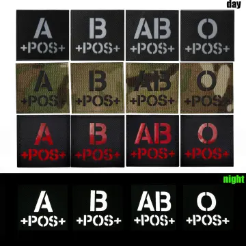 a-B-Ab-O Positive POS-a-B-Ab-O Negative Neg Blood Type Embroidered