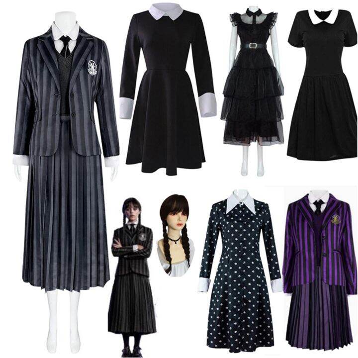 Addams Family Cosplay Costume Wednesday Cosplay Morticia Addams Gothic ...