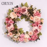 【cw】Multiple Styles Silk Peony Artificial Flowers Wreaths Door Perfect Quality Simulation Garland For Wedding Home Party Decoration ！