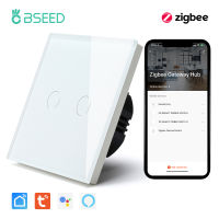 BSEED Zigbee Wifi Touch Switches 123Gang 1Way Smart Light Switch Wall Sensor Switch Tuya Control Smart Life Alexa