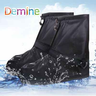 Demine Waterproof Shoes Cover Outdoor Sport Non-slip Reusable Rain Shoes with Internal Water Resistant Layer Ankle Boots Covers