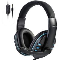 Headset Gaming Stereo สำหรับ Xbox พีซี Ps4เครื่องเกมหัวโอเวอร์เฮดแบบมีสาย3.5มม. หูฟังพร้อมไมโครโฟนสำหรับเครื่องเล่นเกมส์ควบคุมระดับเสียงหูฟังพร้อมไมโครโฟน