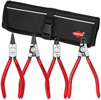 KNIPEX 4 Pc Circlip Set In Pouch Straight &amp; 90 Degree