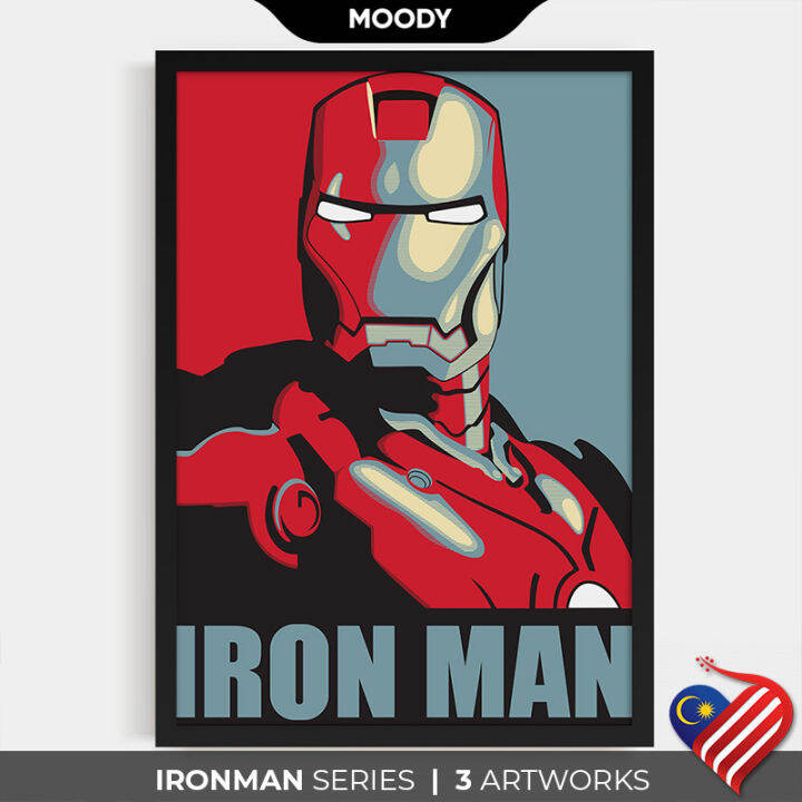 Iron Man Random Frame MOODY Ironman Framed Poster | Tony Stark Avengers Ironman Poster Frame ...