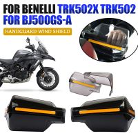 ☊อุปกรณ์เสริมสำหรับ TRK502 Benelli TRK502X TRK 502 X TRK BJ500GS-A 502X มอเตอร์ไซค์อุปกรณ์เสริมแฮนด์การ์ดกระจกหน้ารถส่วนป้องกันลม