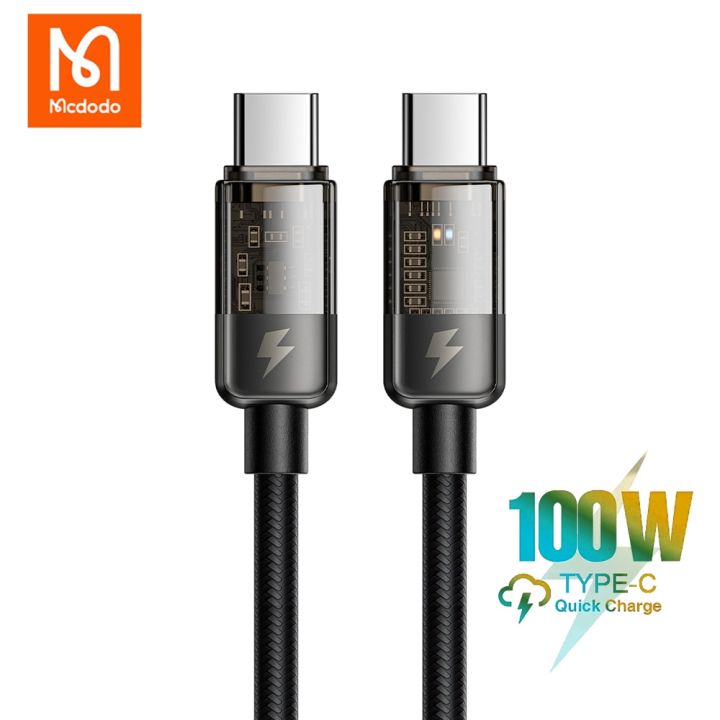 สายสายชาร์จเร็ว-pd-mcdodo-type-c-ถึง-type-c-100w-สำหรับ-macbook-huawei-xiaomi-สายแท็บเล็ตซัมซุงคอมพิวเตอร์ปิดเครื่องชาร์จอัตโนมัติ