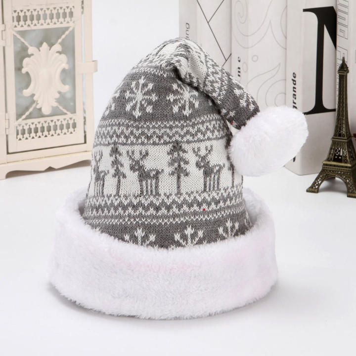 christmas-hat-decorations-santa-hat-decorations-santa-hat-thickened-plush-hat-christmas-decoration-supplies