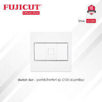 ชุดเต้ารับโทรศัพท์ แบบเหลี่ยม รุ่น C120 แบรนด์ Fujicut (รับประกัน 10 ปี)