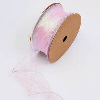 10yards 55mm Symphony Silver Edging Wavy Gauze Ribbon for DIY Crafts Bow Material Bouquet Flowers Packaging Ribbons