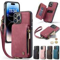 ◘❈卐 Zipper Walle Leather Phone Case For iPhone SE 2022 8 7 Plus 13 Mini 12 11 14 Pro Max XS X XR Flip Stand Purse Card Cover Coque