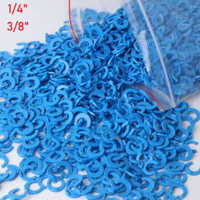 Focus CW Top100Pcs 14"; 38 "OD Tube PE Fitting Blue Clip C-ring Hose Quick Connector Average ROWP Filter Reverse Osmosis System