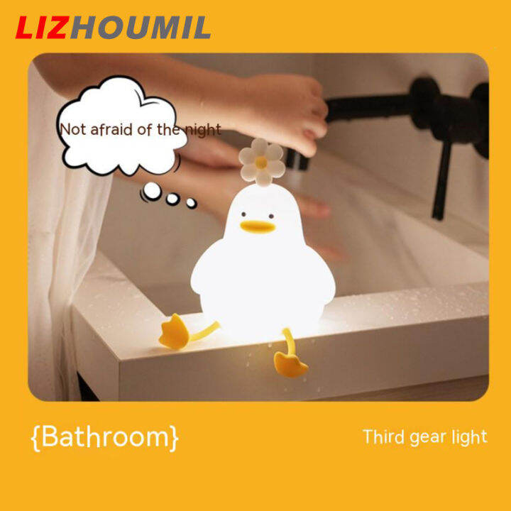 lizhoumil-1-5w-เป็ดเด็กไฟกลางคืน3ปรับระดับได้การควบคุมแบบสัมผัสความสว่างโคมไฟหัวเตียงซิลิโคนน่ารัก-110x131x147มม