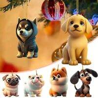 2023 Acrylic Cute Dog Animal Merry Christmas Decoration Tree Hanging Ornaments for Home Ornaments Pendants 2024 New Year Gifts Christmas Ornaments