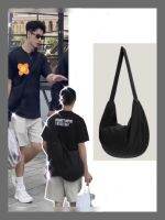 ✗☁❃ Chinese restaurant Xu Guanghan same style messenger bag large capacity retro wide shoulder strap black shoulder simple fashion backpack