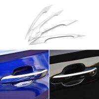 4Pcs ABS Chrome / Carbon Fiber Texture Car-Styling Exterior Door Handle Cover Trim For Audi A4 B9 A5 F5 Q5 FY 2018 2019