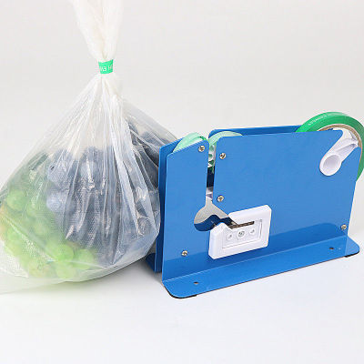 เครื่องรัดปากถุง แท่นเทปรัดปากถุง เครื่องรัดถุงผัก รุ่น K-8 (สีน้ำเงิน)เครื่องซีลปากถุงแบบพลาสติก (K-8) / เครื่องซีลปากถุงแบบเทป