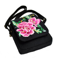 New Women Messenger Bag Boho Floral Embroidery Bag Canvas Mobile Phone Small Coins Purse Shoulder Bags Travel Beach Bolsa