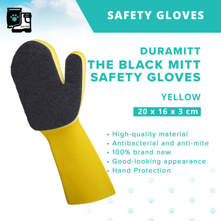 Duramitt The Black Mitt Kitchen Dishwashing Rubber Cleaning Gloves