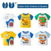 27Kids Store เสื้อยืดแขนสั้นของเด็กเสื้อยืดเด็กหญิงเด็กชายสำหรับเด็กทารก (1Y-8Y) 2023สำหรับเด็กผู้ชายฤดูร้อน