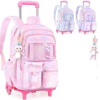 2023 New School Wheeled backpack Bag Girls Rolling Backpack for School Kids Luggage Suitcase Primary School Trolley Bag