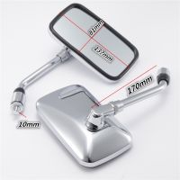 Universal Rectangle Metal rod ABS shell Motorcycle Rearview Mirrors 10mm Chrome For For Honda Yamaha Suzuki Kawasaki Mirrors