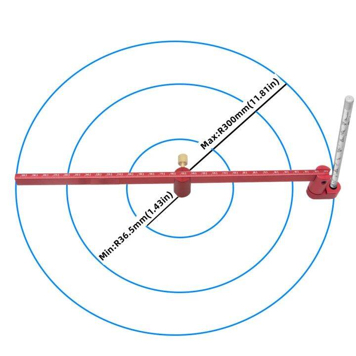 [High Quality] 300mm Adjustable Drawing Circle Ruler,Aluminum Compass