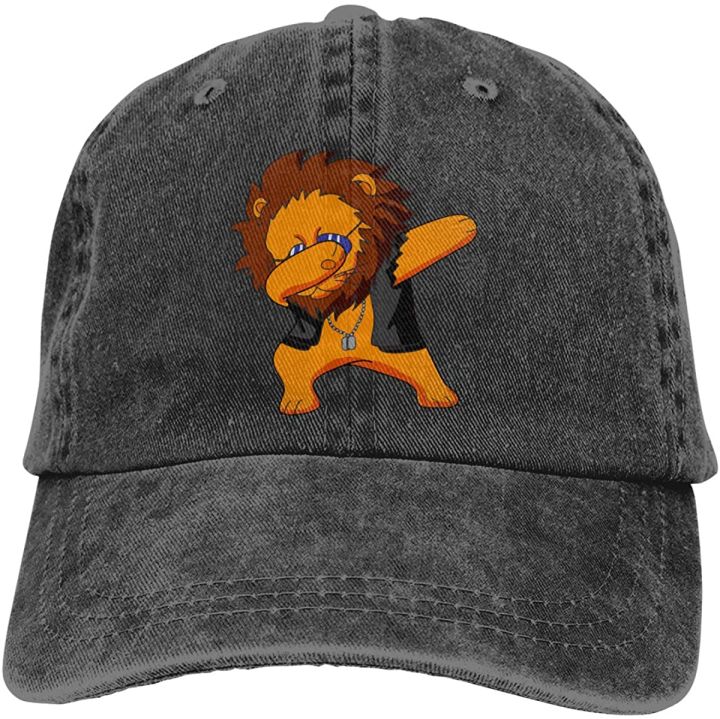 fashion-lion-adjustable-denim-cotton-baseball-caps-hat-for-men-women