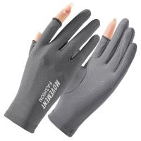 Driving Riding Fishing 2 Cut Non-Slip Gloves Thin Breathable Protection